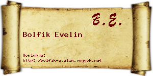 Bolfik Evelin névjegykártya